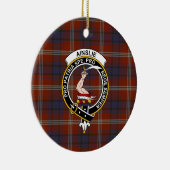 Scottish Clan Ainslie Ancient Tartan en Crest Keramisch Ornament (Rechts)