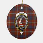 Scottish Clan Ainslie Ancient Tartan en Crest Keramisch Ornament (Links)