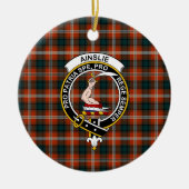 Scottish Clan Ainslie Tartan en Crest Keramisch Ornament (Voorkant)