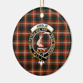 Scottish Clan Ainslie Tartan en Crest Keramisch Ornament (Links)
