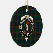 Scottish Clan Aiton Tartan en Crest Keramisch Ornament (Rechts)
