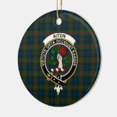 Scottish Clan Aiton Tartan en Crest Keramisch Ornament (Links)