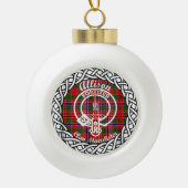 Scottish Clan Allison Tartan en Crest Keramische Bal Ornament (Voorkant)