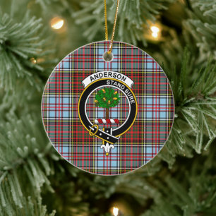 Scottish Clan Anderson Ancient Tartan en Crest Keramisch Ornament