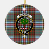 Scottish Clan Anderson Ancient Tartan en Crest Keramisch Ornament (Voorkant)