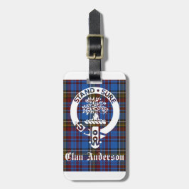 Scottish Clan Anderson Crest & Tartan Bagagelabel