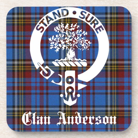 Scottish Clan Anderson Crest & Tartan Bier Onderzetter (Voorkant)