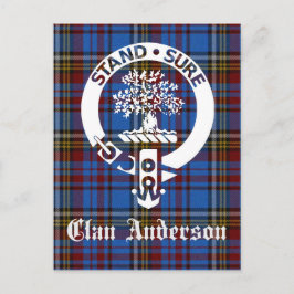 Scottish Clan Anderson Crest & Tartan Briefkaart