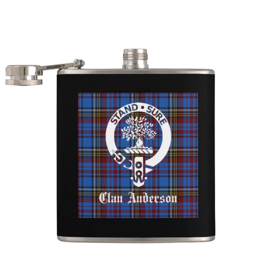 Scottish Clan Anderson Crest & Tartan Heupfles (Geopend)
