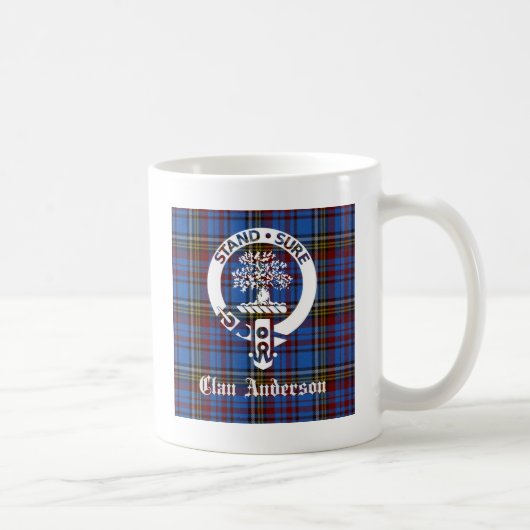 Scottish Clan Anderson Crest & Tartan Koffiemok (Rechts)