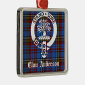 Scottish Clan Anderson Crest & Tartan Metalen Ornament (Rechts)