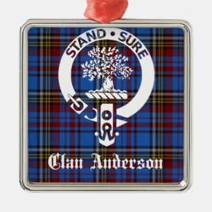Scottish Clan Anderson Crest & Tartan Metalen Ornament