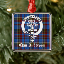 Scottish Clan Anderson Crest & Tartan Metalen Ornament