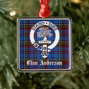 Scottish Clan Anderson Crest & Tartan Metalen Ornament