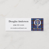 Scottish Clan Anderson Crest & Tartan Mini Visitekaartje (Voorkant)