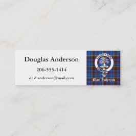Scottish Clan Anderson Crest & Tartan Mini Visitekaartje