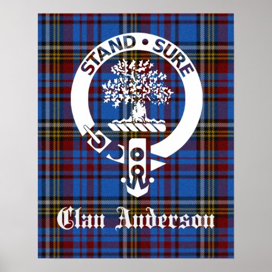 Scottish Clan Anderson Crest & Tartan Poster (Voorkant)