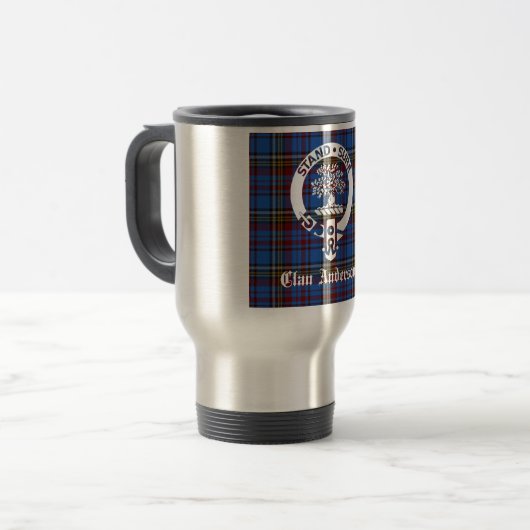 Scottish Clan Anderson Crest & Tartan Reisbeker (Voorkant links)