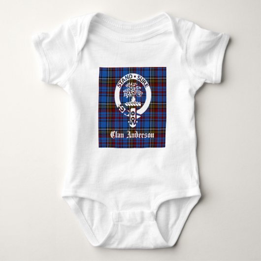 Scottish Clan Anderson Crest & Tartan Romper (Voorkant)