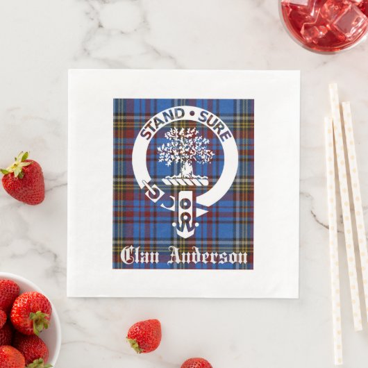 Scottish Clan Anderson Crest & Tartan Servet (Insitu)