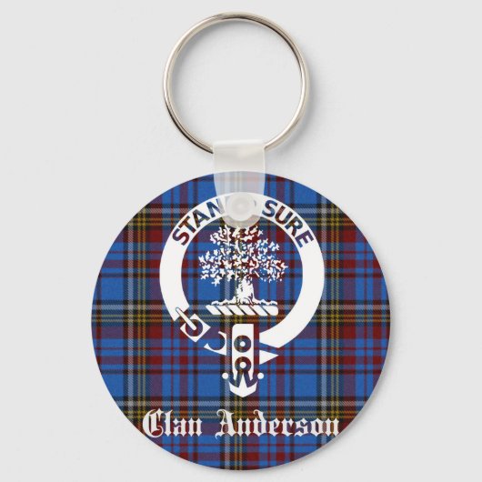 Scottish Clan Anderson Crest & Tartan Sleutelhanger (Voorkant)