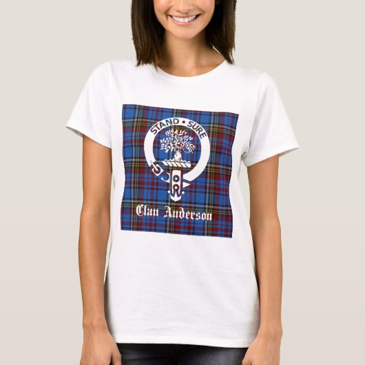 Scottish Clan Anderson Crest & Tartan T-shirt (Voorkant)