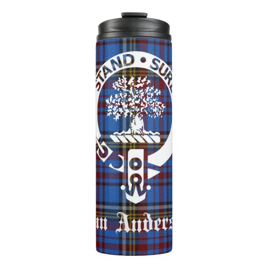 Scottish Clan Anderson Crest & Tartan Thermosbeker (Voorkant)