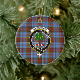 Scottish Clan Anderson Modern Tartan en Crest Keramisch Ornament