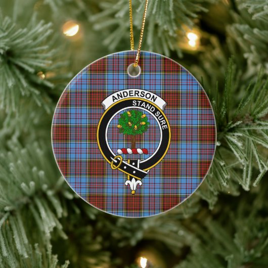 Scottish Clan Anderson Modern Tartan en Crest Keramisch Ornament (Boom)