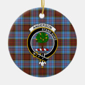 Scottish Clan Anderson Modern Tartan en Crest Keramisch Ornament (Voorkant)