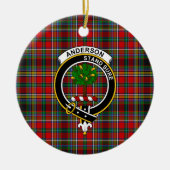 Scottish Clan Anderson of Arrem Tartan and Crest Keramisch Ornament (Voorkant)