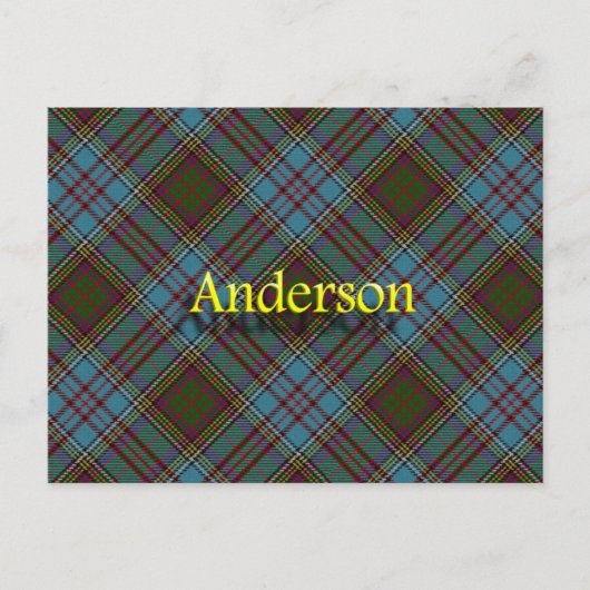 Scottish Clan Anderson Tartan Briefkaart (Voorkant)
