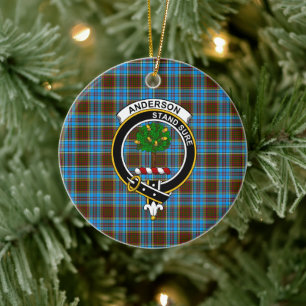 Scottish Clan Anderson Tartan en Crest Keramisch Ornament