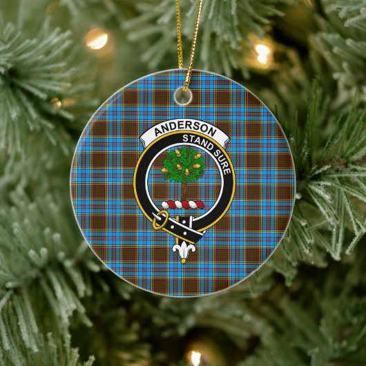 Scottish Clan Anderson Tartan en Crest Keramisch Ornament (Boom)