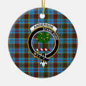 Scottish Clan Anderson Tartan en Crest Keramisch Ornament (Voorkant)