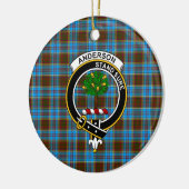 Scottish Clan Anderson Tartan en Crest Keramisch Ornament (Links)