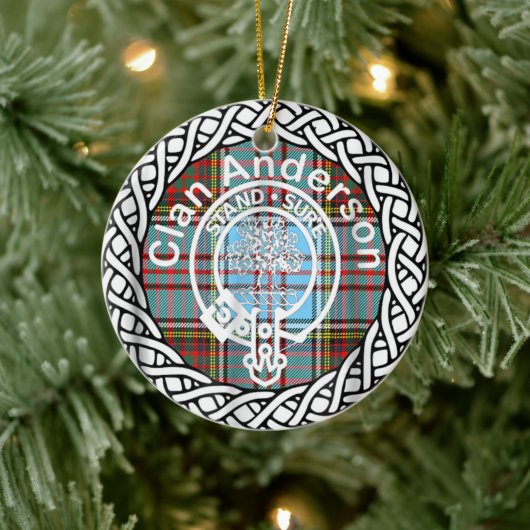 Scottish Clan Anderson Tartan en Crest Keramisch Ornament (Boom)