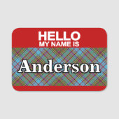 Scottish Clan Anderson Tartan Pset Naamplaatje (Voorkant)