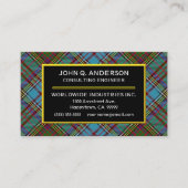 Scottish Clan Anderson Tartan Pset Visitekaartje (Voorkant)