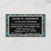 Scottish Clan Anderson Tartan Pset Visitekaartje (Voorkant)