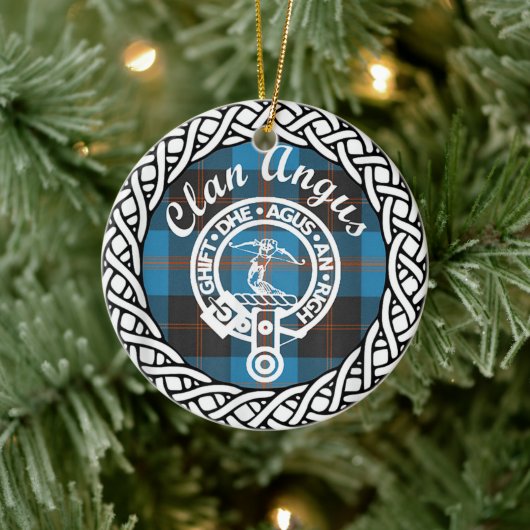 Scottish Clan Angus Tartan en Crest Keramisch Ornament (Boom)