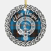 Scottish Clan Angus Tartan en Crest Keramisch Ornament (Voorkant)
