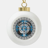 Scottish Clan Angus Tartan en Crest Keramische Bal Ornament (Voorkant)
