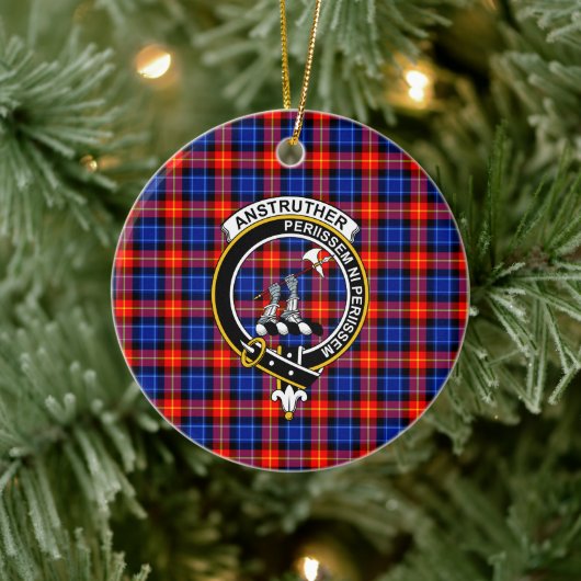 Scottish Clan Anstruther Tartan en Crest Keramisch Ornament (Boom)