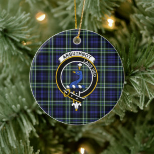 Scottish Clan Arbuthnot Tartan en Crest Keramisch Ornament