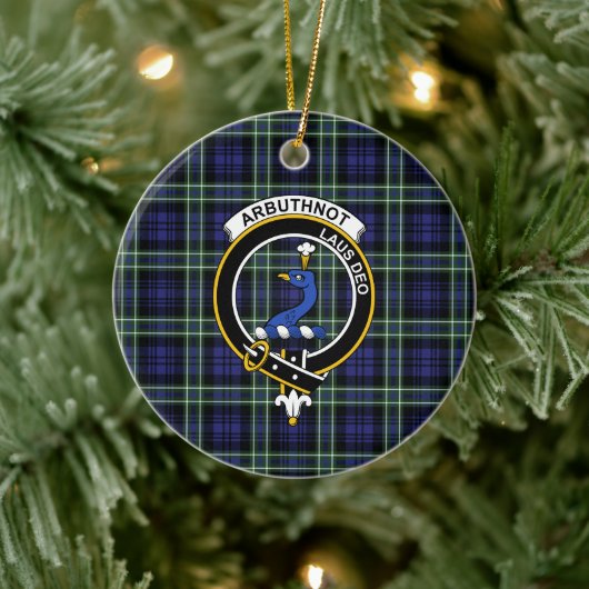 Scottish Clan Arbuthnot Tartan en Crest Keramisch Ornament (Boom)