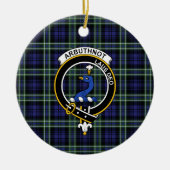 Scottish Clan Arbuthnot Tartan en Crest Keramisch Ornament (Voorkant)