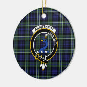 Scottish Clan Arbuthnot Tartan en Crest Keramisch Ornament (Links)