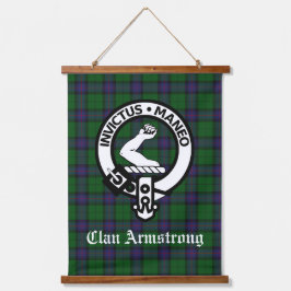 Scottish Clan Armstrong Crest Badge en Tartan Hangend Wandkleed