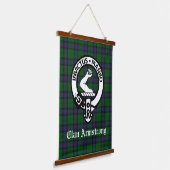 Scottish Clan Armstrong Crest Badge en Tartan Hangend Wandkleed (Gebogen)